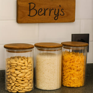 BERRY'S AHSAP KAPAKLI BOROSILIKAT CAM KAVANOZ( VAKUMLU-OPTIC-CEVIZ RENGI KAPAK) 9*19 CM