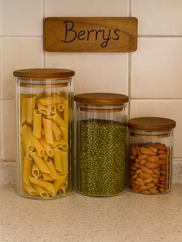 BERRY 'S AHSAP KAPAKLI OPTIC BOROSILIKAT CAM KAVANOZ( 15-19-23 CM)