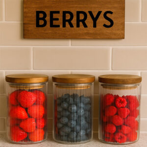 BERRY 'S BOROSILIKAT CAM KAVANOZ 3 AD ( VAKUMLU-OPTIC-CDEVIZ RENGI KAPAK)